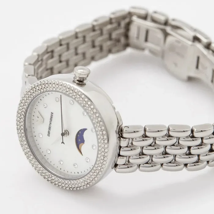 Emporio Armani Rosa Quartz Mother of Pearl Dial Silver Steel Strap Watch For Women - AR11461 - Image 4